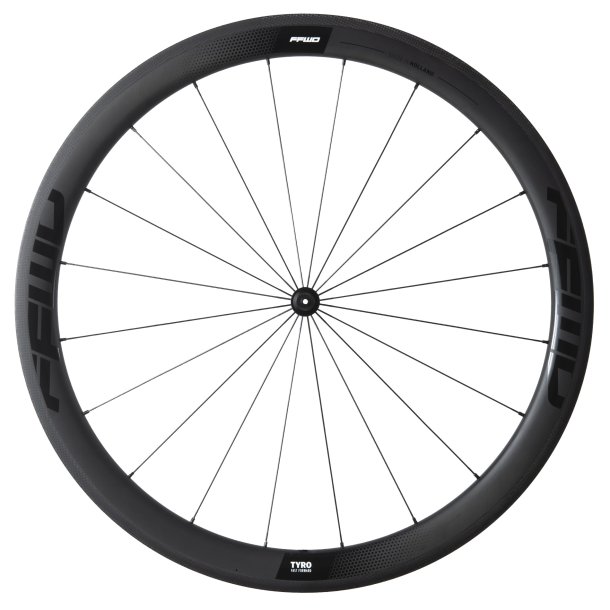 FFWD TYRO II - Full Carbon Tubular - Flg Bremse  - FFWD Nav Forhjul - Logo Sort